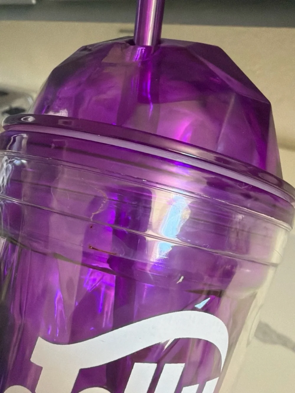 Jelly Belly Purple Double-Wall Tumbler with Straw